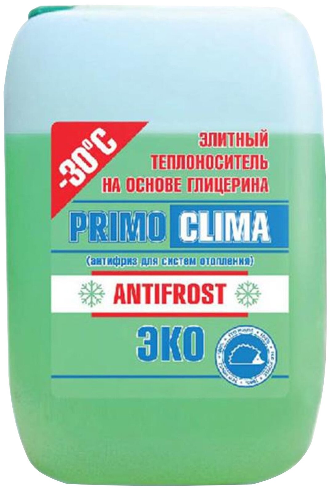 Теплоноситель Primoclima Antifrost (Глицерин) -30C ECO 20 кг канистра (цвет зеленый)