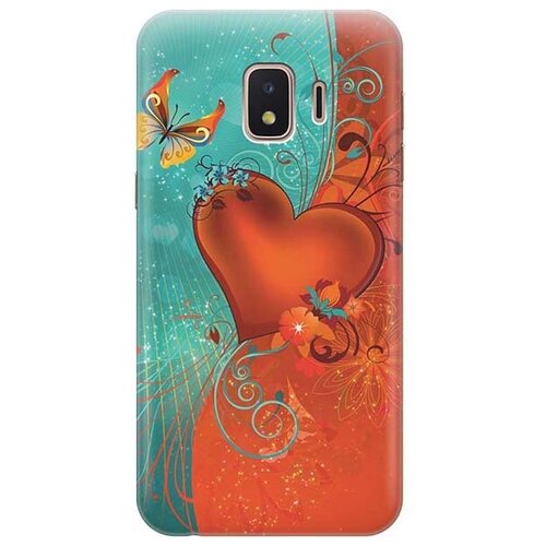 фото Ультратонкий силиконовый чехол-накладка для samsung galaxy j2 core с принтом "сердце и бабочка" gosso