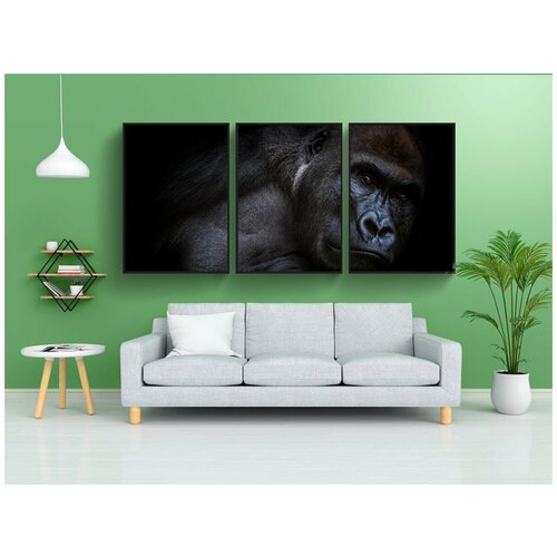 фото Набор модулных постеров для интерьера "горилла, животные, love animals" 60x90 см. в тубусе, без рамки lotsprints