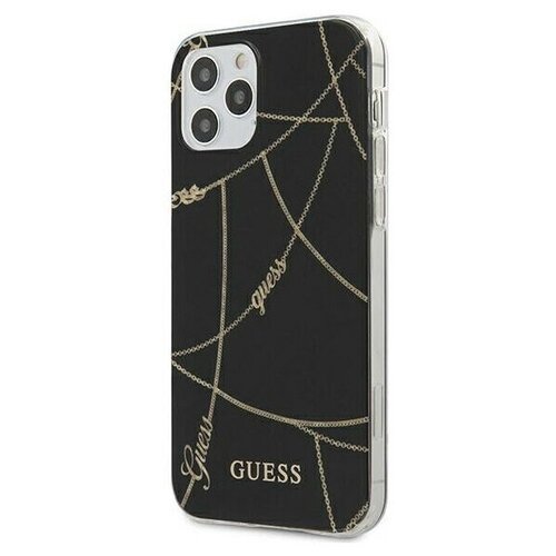 фото Чехол cg mobile guess pc/tpu chain design hard для iphone 12/12 pro, цвет черный (guhcp12mpcuchbk)