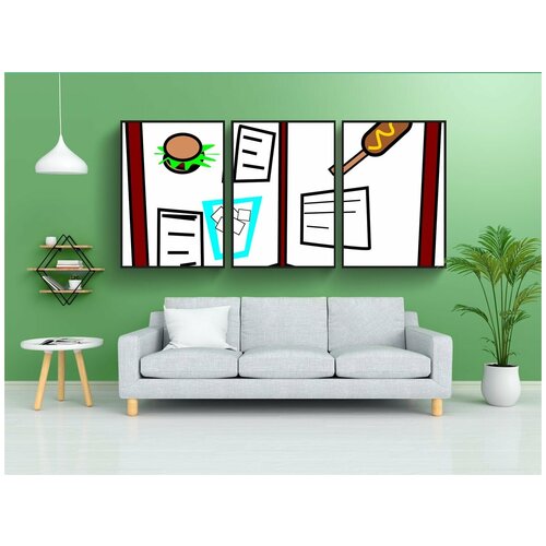 фото Набор модулных постеров для интерьера "меню, ресторан, кафе мороженое" 60x90 см. в тубусе, без рамки lotsprints