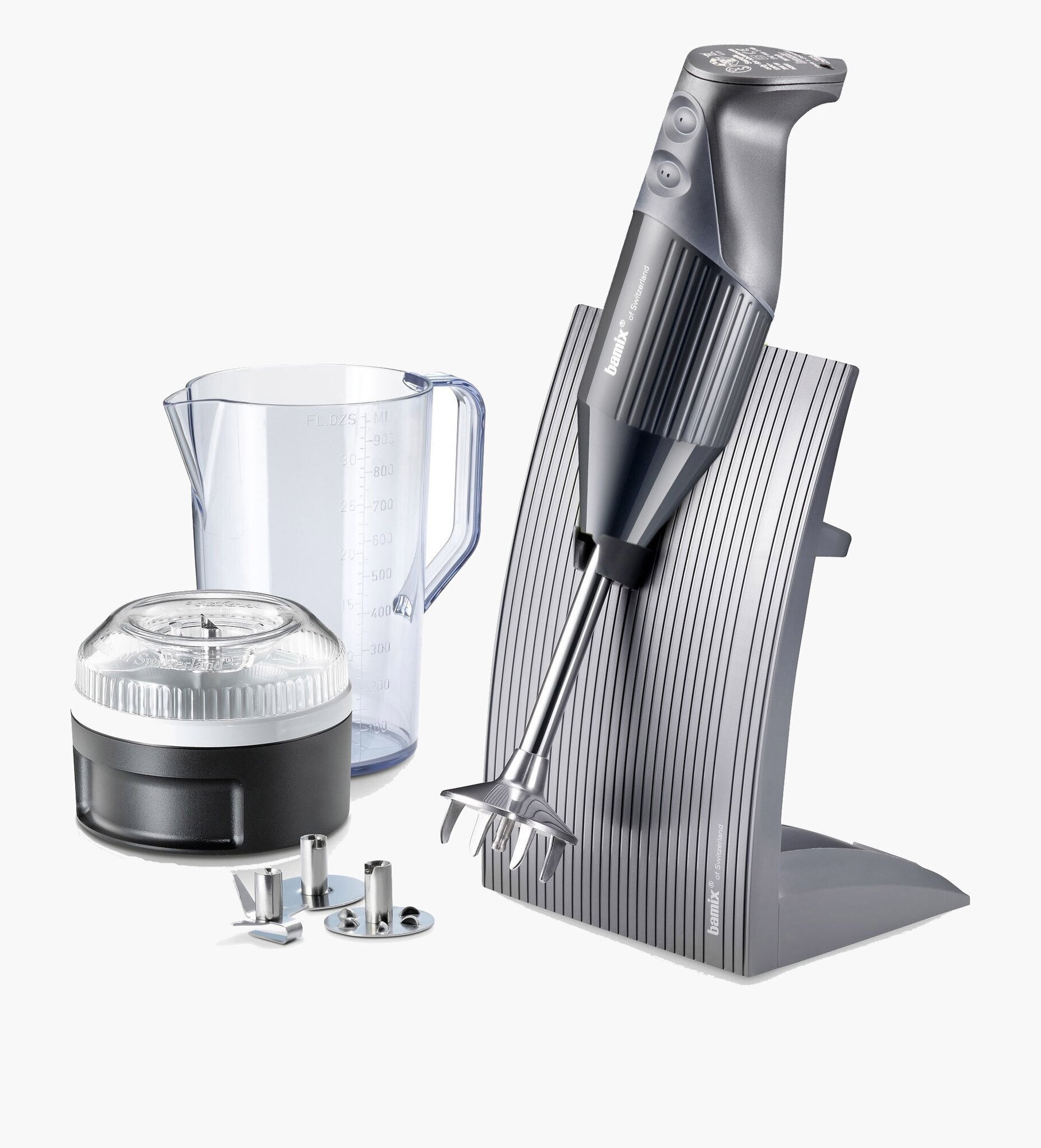 Блендер Bamix SwissLine M200 Anthracite, 200 Вт, 2 скорости, 4 насадки из нержавеющей стали