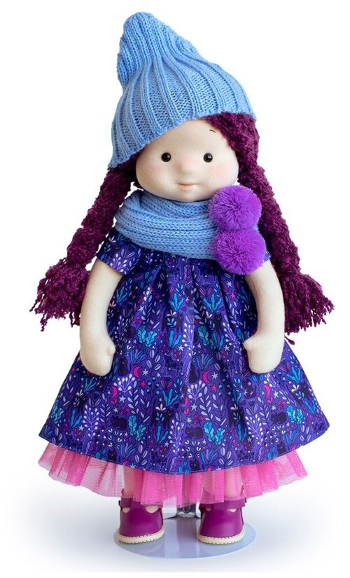 Мягкая кукла Basik&Сo Тиана в шапочке и шарфе, 38 см (Mm-Tiana-02)
