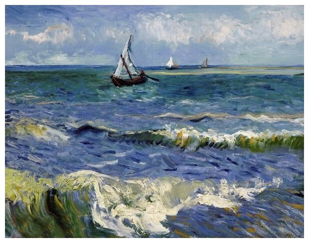Репродукция на холсте Морской пейзаж (Seascape) №7 Ван Гог Винсент 51см. x 40см.