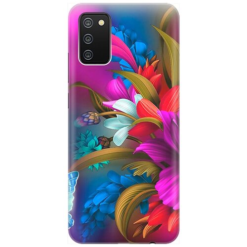 Ультратонкий силиконовый чехол-накладка для Samsung Galaxy A02s с принтом Фантастические цветы ультратонкий силиконовый чехол накладка для samsung galaxy a02s с принтом цветы сирени