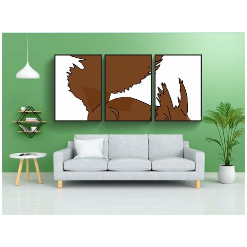 фото Набор модулных постеров для интерьера "белка, животное, милый" 60x90 см. в тубусе, без рамки lotsprints