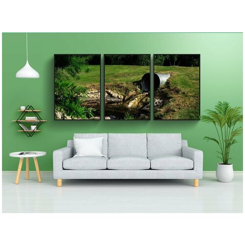 фото Набор модулных постеров для интерьера "канализационные трубы загрязненной воды, относящийся к окружающей среде, эрозия" 60x90 см. в тубусе, без рамки lotsprints