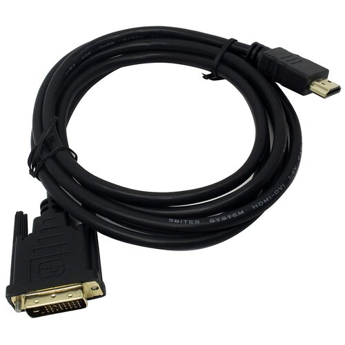 Кабель 5bites APC-080-020 HDMI M - DVI M 24+1, Dual Link, позолоченные контакты, 2 метра кабель hdmi dvi м 25м dual link поз р 2 м 5bites чер apc 080 020