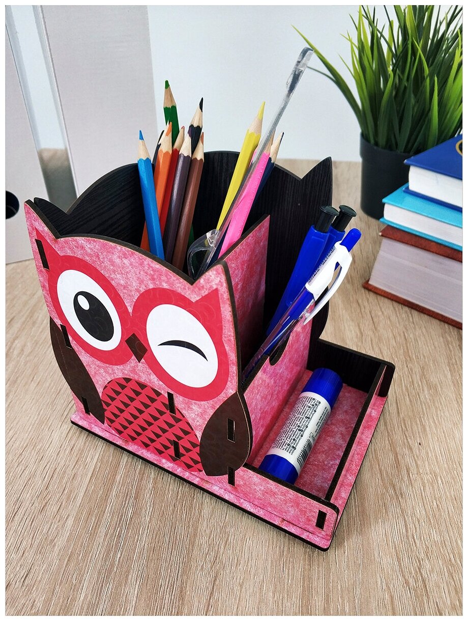 Органайзер канцелярский «Сова розовая»