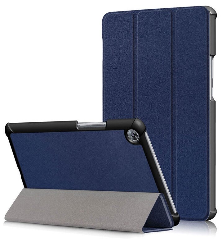 Чехол-обложка MyPad для Samsung Galaxy Tab S5e 10.5 SM-T720 / T725 (2019) тонкий умный кожаный на пластиковой основе с трансформацией в подставку синий