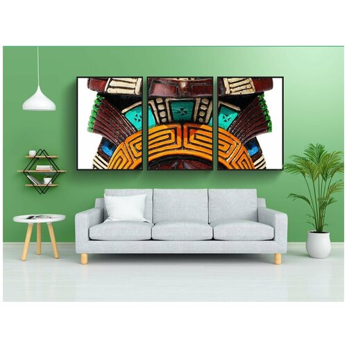 фото Набор модулных постеров для интерьера "маска, майя, керамика" 60x90 см. в тубусе, без рамки lotsprints