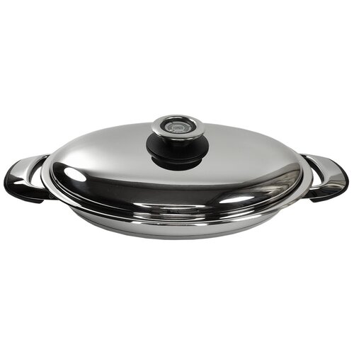 Сковорода овальная для рыбы Master Inox 34х21 см 1,8 литров нержавеющая сталь