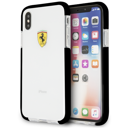 Чехол CG Mobile Ferrari On-Track Shockproof Hard TPU для iPhone X/XS, цвет Черный/Прозрачный (FEGLHCPXBK)