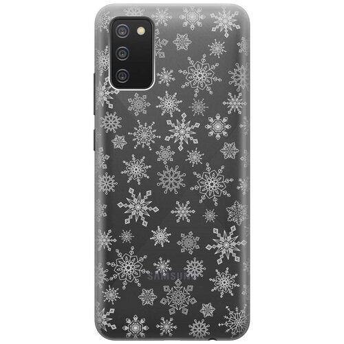 Чехол - накладка Transparent 3D для Samsung Galaxy A02s с принтом Fairy Snowflakes чехол накладка transparent 3d для samsung galaxy a01 core с принтом fairy snowflakes