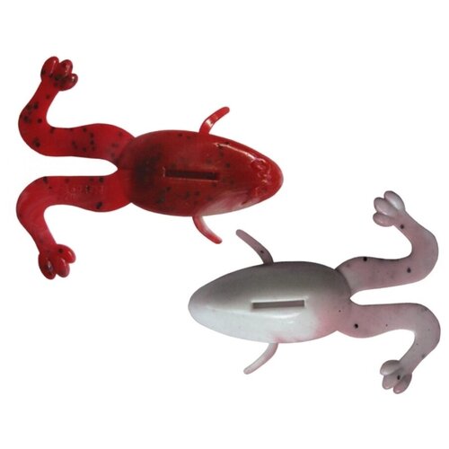 Лягушка Helios Crazy Frog 6,0 см Red & White HS-22-003, набор 10 шт.