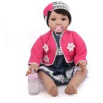 Reborn Kaydora Виниловая кукла Реборн (Reborn Dolls) - Девочка в красной кофте, брюнетка - изображение