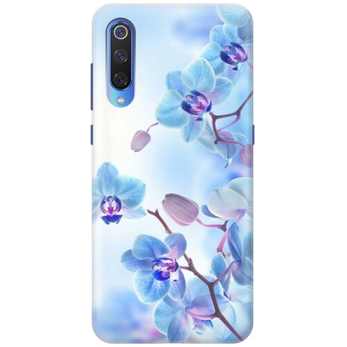 фото Ультратонкий силиконовый чехол-накладка для xiaomi mi 9 с принтом "голубые орхидеи" gosso