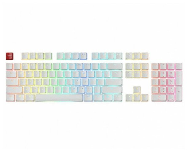 Комплект кейкапов Glorious Aura PBT Keycaps White