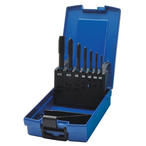 Набор метчиков машинных ZIRA ZI-200479, HSS-E, DIN 371/376, Тип B, 7 предметов, M3/4/5/6/8/10/12