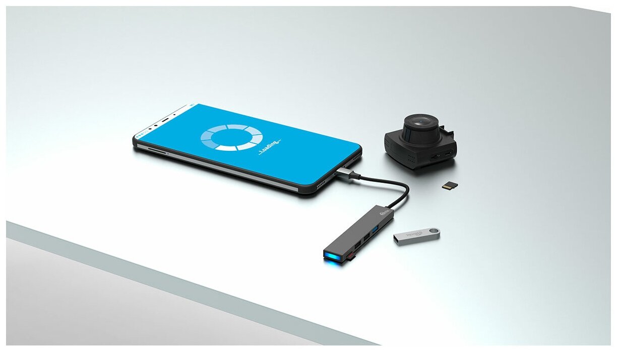 Разветвитель USB-C Ritmix CR -4314 хаб - концентратор 2 порта USB201порт USB30металл