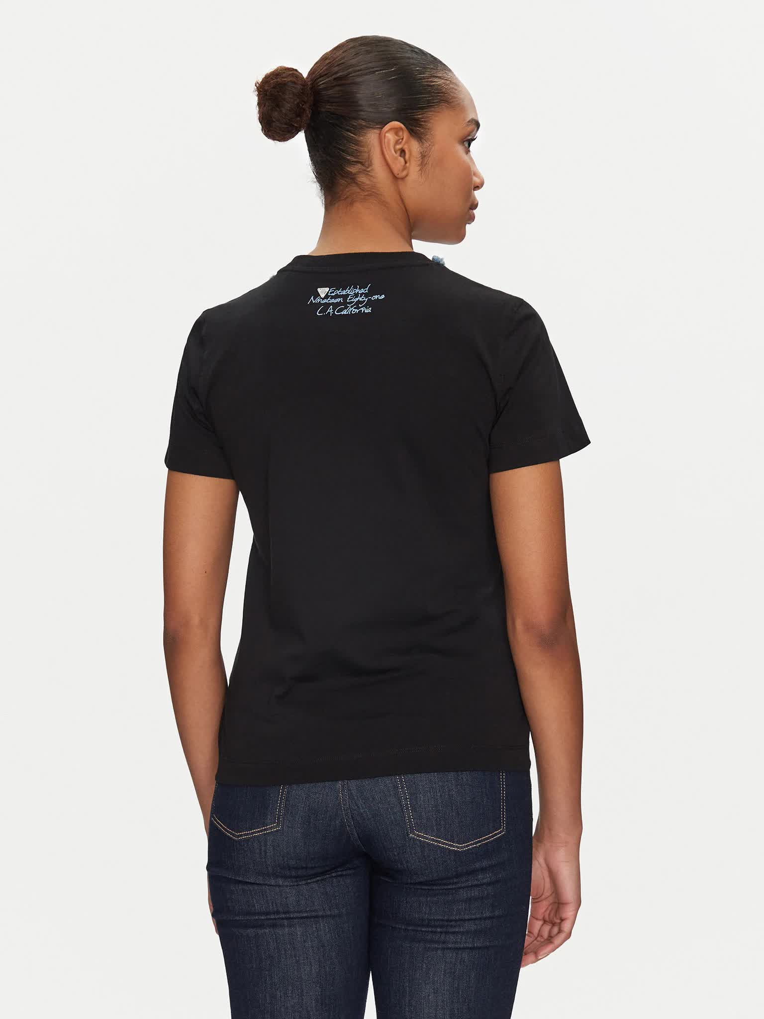 Футболка GUESS CN SS JEANS CHAIN TEE, размер M, черный — фото 1