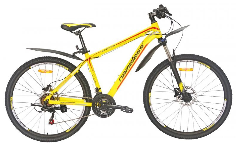 Велосипед 27.5" NAMELESS G7400DH (DISK) желтый/красный (рама 17)