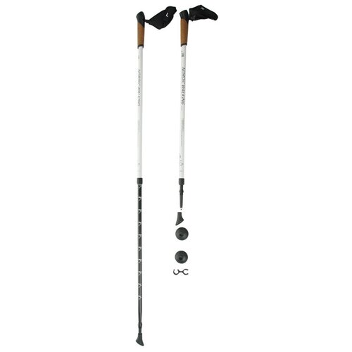 Телескопические палки для скандинавской ходьбы KAISER SPORT, NORDIC WALKING WHITE, SL-2B-2-135