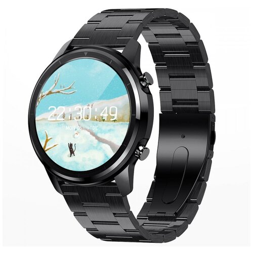 Смарт часы фитнес браслет LEMFO LF26 с пульсометром шагомером счетчиком калорий водонепроницаемые с металлическим ремешкомчерные 369000₽