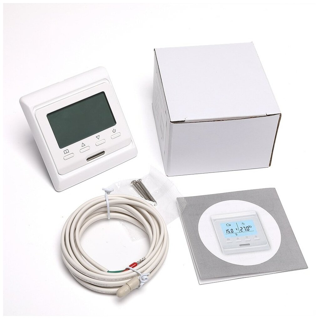 Терморегулятор для теплого пола с ЖК-дисплеем BixtonHeat White / Термостат RTC для обогревателей, электро-котлов отопления,для инфракрасного отопления - фотография № 4