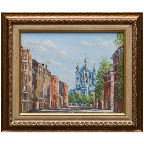 фото Картина маслом "питер. вид на смольный собор" семёнов русская живопись