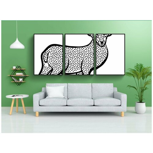 фото Набор модулных постеров для интерьера "животное, олень, хирш" 60x90 см. в тубусе, без рамки lotsprints