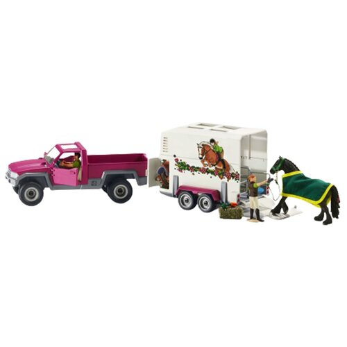 фото Игровой набор schleich пикап с трейлером для лошадей 42346