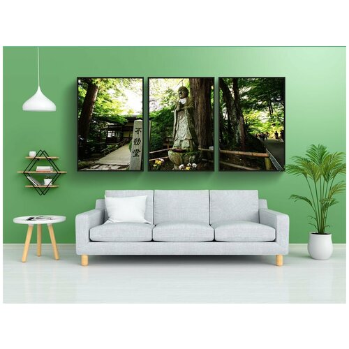 фото Набор модулных постеров для интерьера "загадочный, статуя будды, гора" 60x90 см. в тубусе, без рамки lotsprints