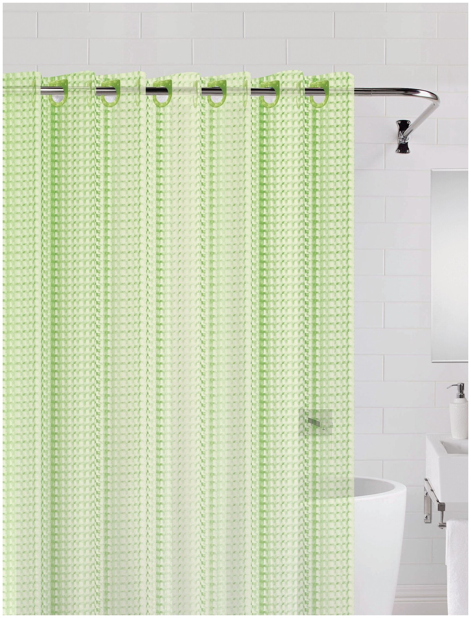 фото Штора для ванной 3D 180*200 NFD-3D-green