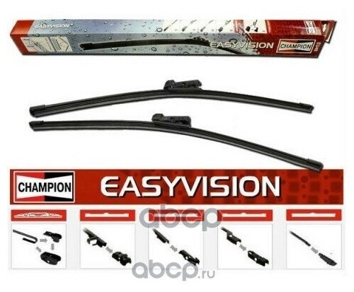 Стеклоочиститель Бескаркасный Easyvision 430mm + 5 Адаптеров[Заменен] Champion арт. EU43/C01