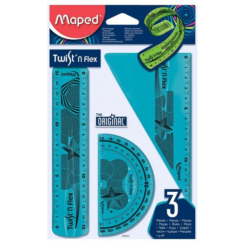 Чертежные инструменты 15см и 10см MAPED Twist'n Flex, синий