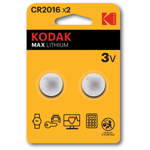 Батарейка литиевая Kodak, Cr2016-2bl, 3В, блистер, 2 шт. Kodak 9336780