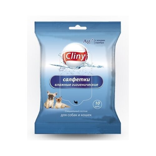 Cliny Влажные салфетки антибактериальные с ионами серебра 10шт. K101 0,04 кг 34655 (34 шт)