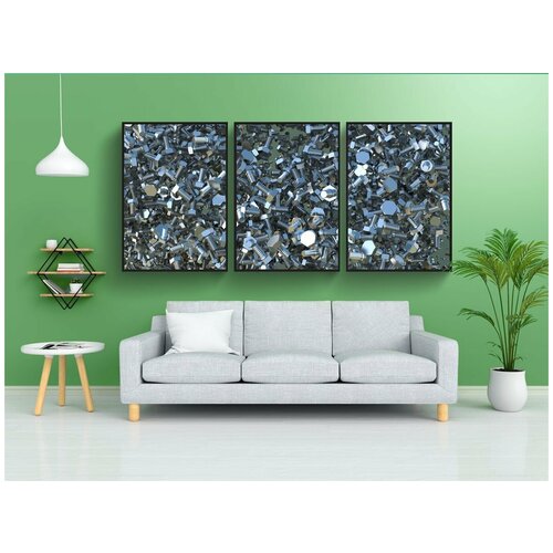 фото Набор модулных постеров для интерьера "винты, машиностроение, задний план" 60x90 см. в тубусе, без рамки lotsprints