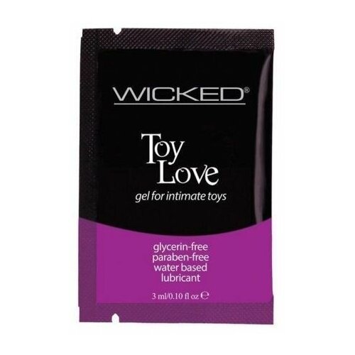 Купить Лубрикант на водной основе для использования с игрушками WICKED Toy Love - 3 мл., Интимные смазки
