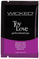 Лубрикант на водной основе для использования с игрушками WICKED Toy Love - 3 мл.