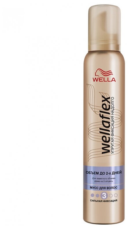 Мусс для волос WELLAFLEX 2-Tages Volumen Двухдневный объем, СФ 3, 200 мл