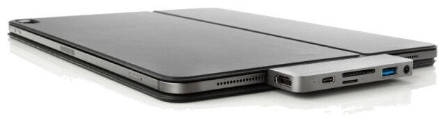USB-хаб HyperDrive 6-in-1 USB-C Hub для iPad Pro серебристый (HD319-SILVER) без переходника