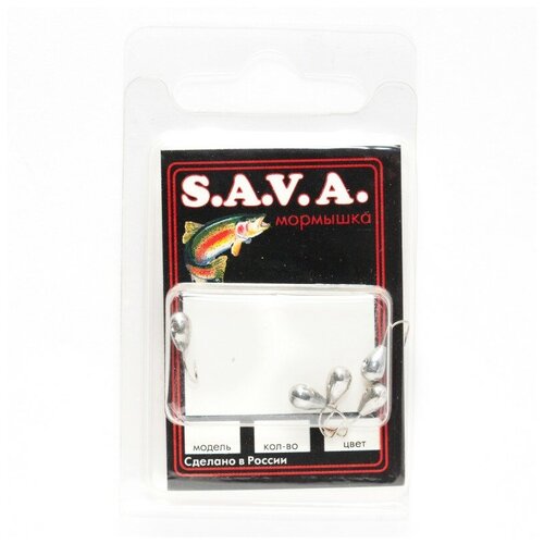 Мормышка S.A.V.A Капля с отверстием, никель, 4 мм