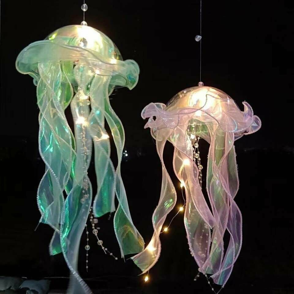 Медуза светильник декоративный / Портативный ночник / Фонарь подвесной в виде медузы