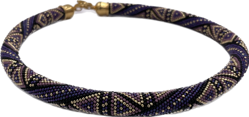 Колье Королевство Птички & Бабочки, бисер, длина 45 см, фиолетовый, черный