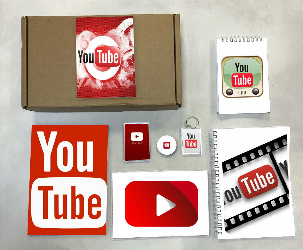 Подарочный бокс GOODbrelok принт "Ютуб, YouTube" - 0002