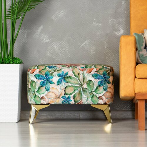 Пуфик Монца ИНТЕРЬЕРРО велюр разноцветный антивандальный на металлических ножках 35х59х41см нагрузка до 150 кг 6286₽