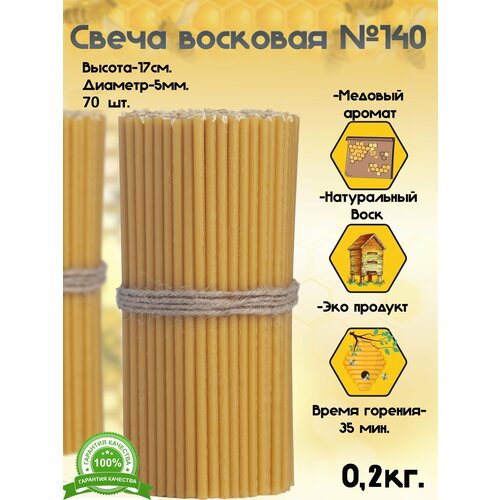 Свечи восковые номерные № 140 - 0,2кг с гравировкой спаси и сохрани