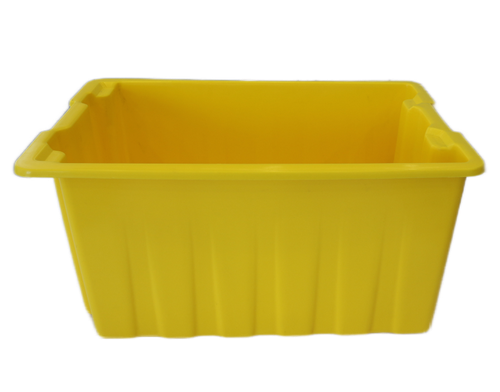 Универсальный пищевой ящик для хранения и переноски продуктов 45л штабелируемый, желтый